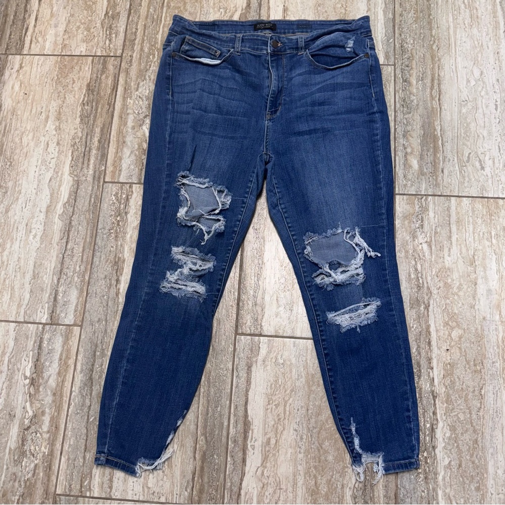 Judy Blue Skinny Fit Distressed High Rise Jeans Women’s 20W